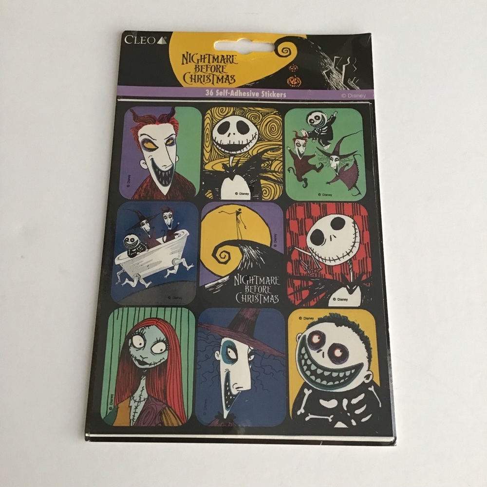 NEW Disney Nightmare Before Christmas 36 Stickers Vintage Self-Adhesive Cleo - Picture 6 of 12